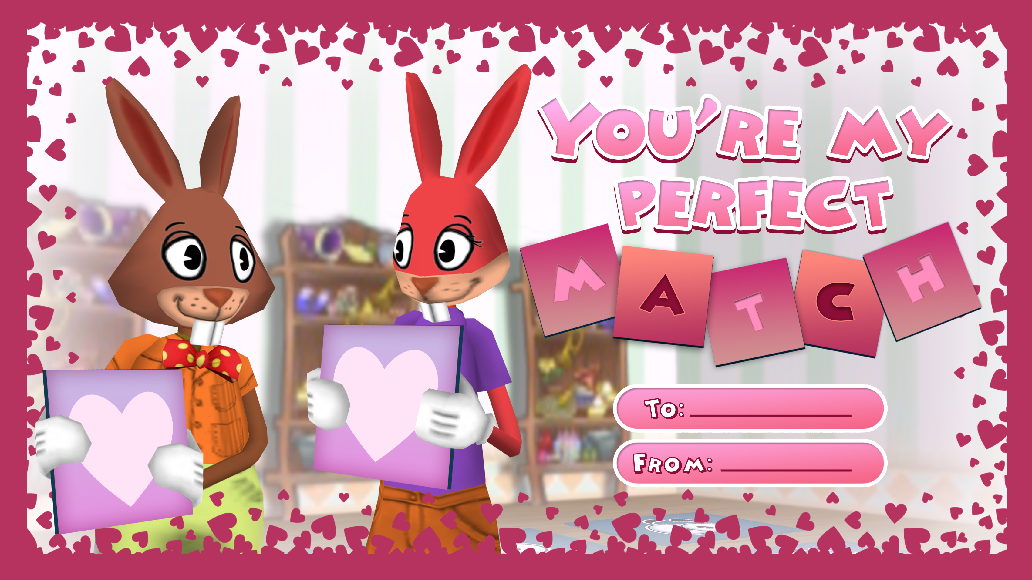 Matching Game ValenToon - You're my perfect match!