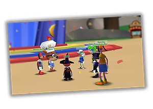 S'more playing Toon Tag with a couple Toons in the ToonFest area. Click to enlarge.