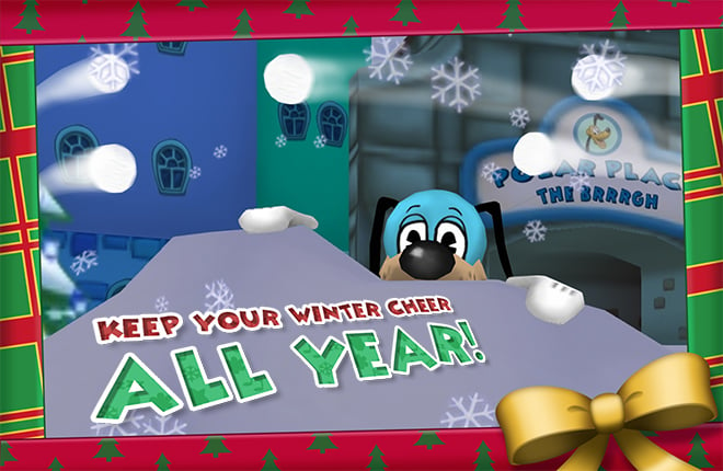 Flippy has awoken from deep slumber to say 'Keep your winter cheer all year!'