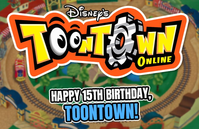 The Toontown Online logo - Happy 15th Birthday, Toontown!