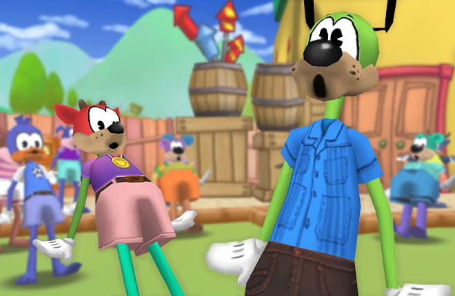 Sir Max showing off the SURPRISE animation in Toontown Central.