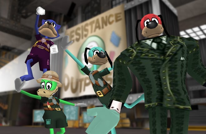 Resistance Rangers Rocky, Cassie Peppercakes, Bulletin Belle, and Lord Lowden Clear wrap up Operation: Crash Cashbot Headquarters.