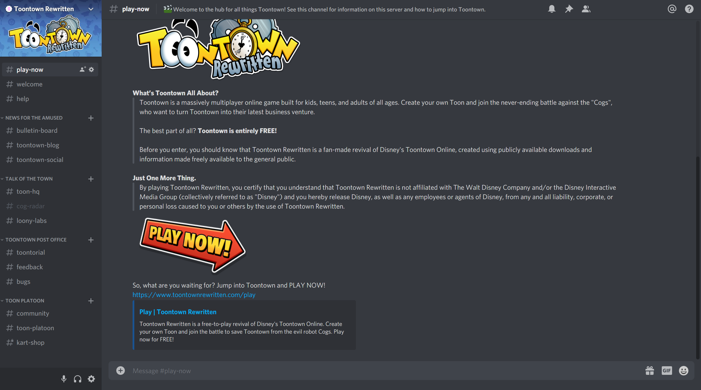 Introducing The New Toontown Rewritten Discord Server Toontown Rewritten - discord servers roblox con