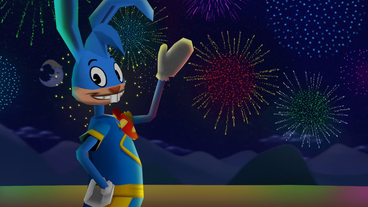 Image: Riggy Marole poses in front of the Finale Fireworks.