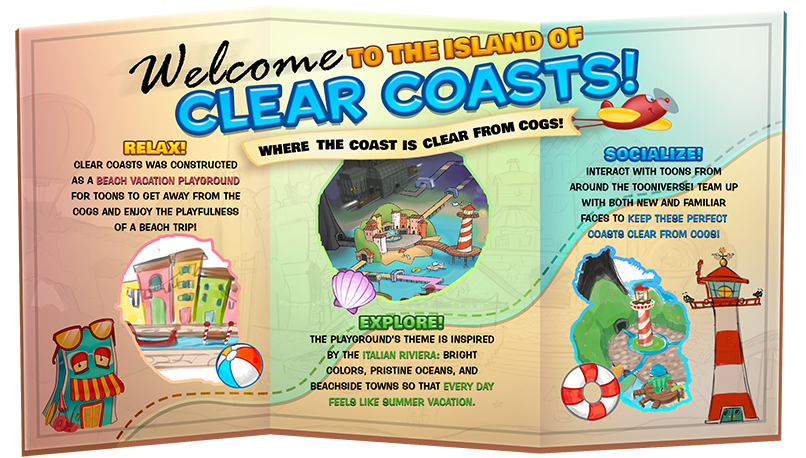 A Clear Coasts' brochure listing all the fun Toons will be having!