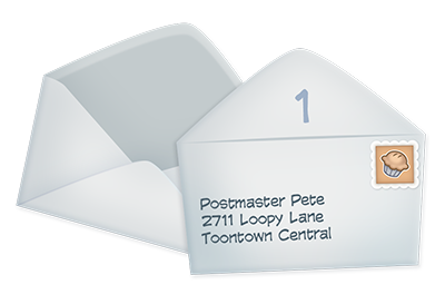 Address the first envelope to yourself.
